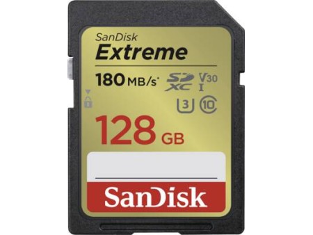 Extreme SDXC 128GB 180MBs Class 10 UHSI U3